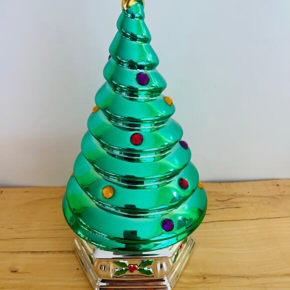 Towle Silversmiths Musical Box Revolving Christmas Tree Have Yourself A Merry - Picture 13 of 16